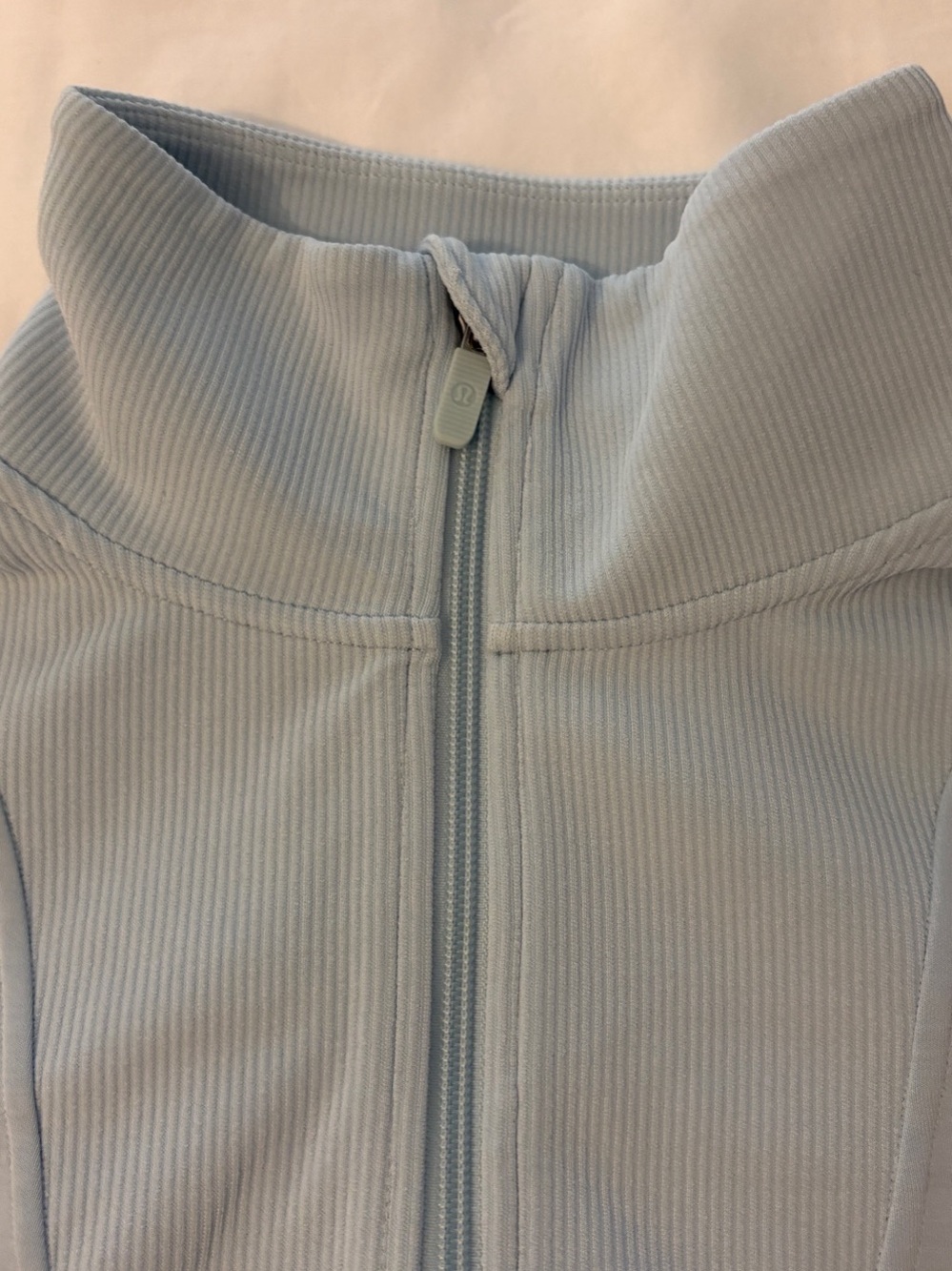 Lululemon Softstreme Ribbed Half Zip Size 6 Light Blue - Picture 5 of 6